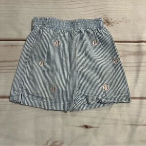 Luigi Kids Seersucker Toddler Boys Shorts Sz 2T Blue White Baseball Embroidered
